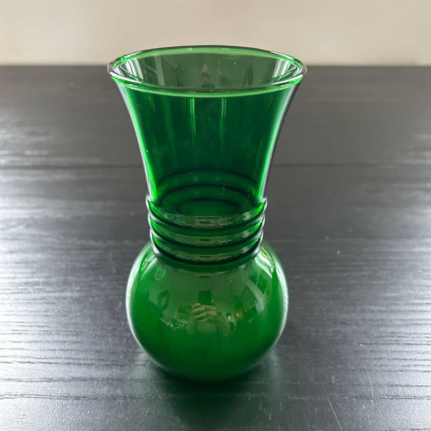 Green art deco style vase