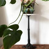 Marble bistro pedestal table, plant holder