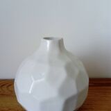 white ceramic faceted design vase