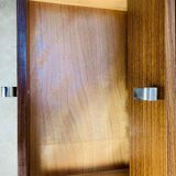 Rosewood and glass chest of drawers, 1960s, Scandinavian storage furniture.