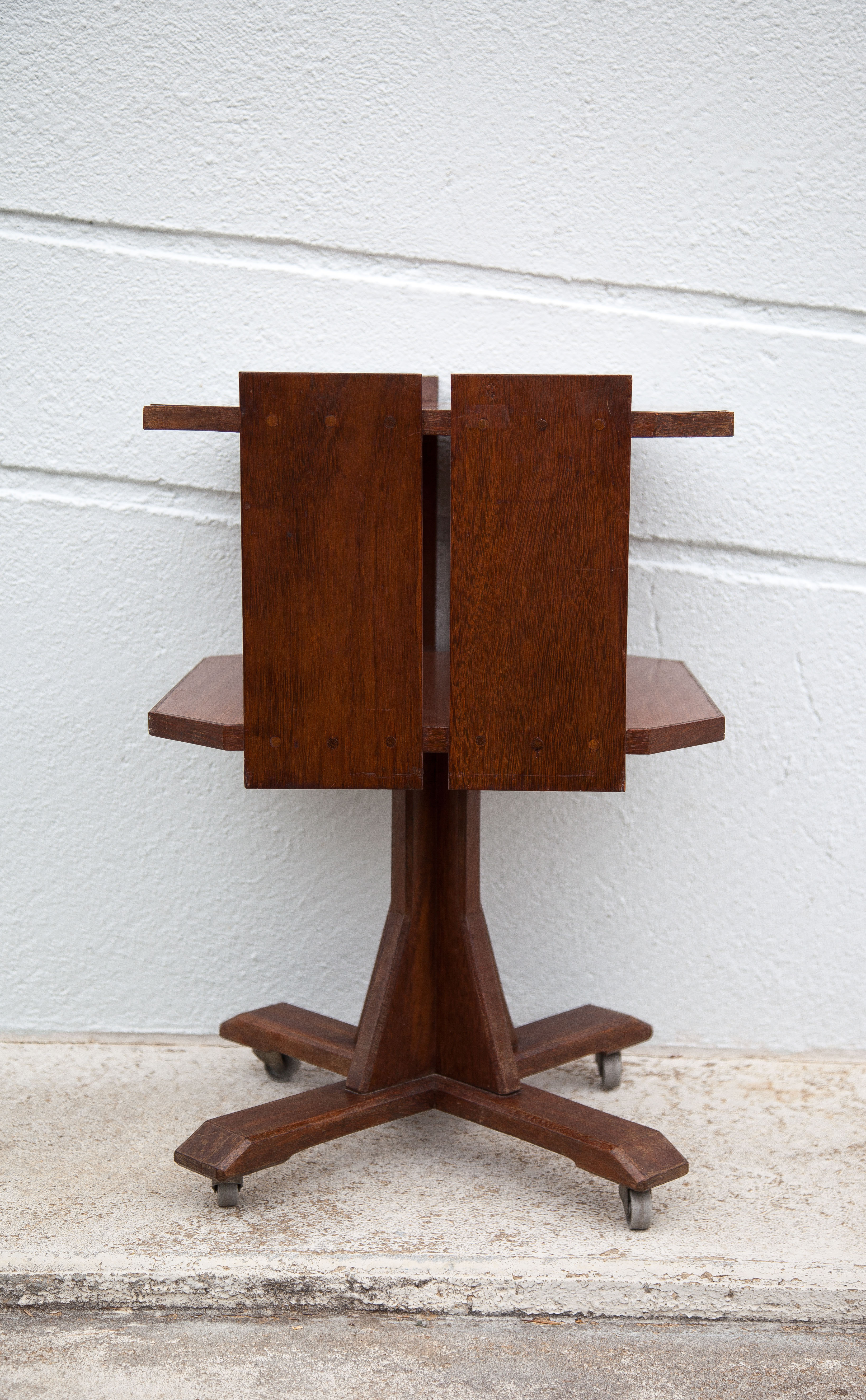 Vintage wooden furniture on casters, Formica furniture, side table