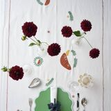 Set de table blanc et vert