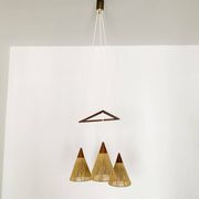 Teakwood and Sisal Cascading Lamp by Temde