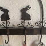 Hook "rabbits" 6 hooks in vintage wrought iron
