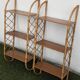 Pair of vintage bamboo and rattan wall shelves 1960