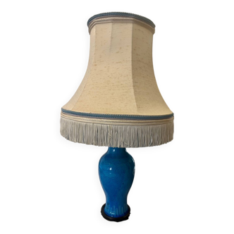 Lampe ceramique chinoise bleue