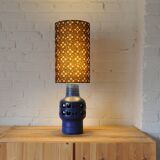Vintage ceramic table lamp with new handmade lampshade with original vintage fabric