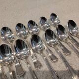 12 silver-plated metal mocha spoons, Ercuis Valencay silversmith, 10cm