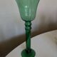 XXL tulip candle holder in blown green glass from the 1960s