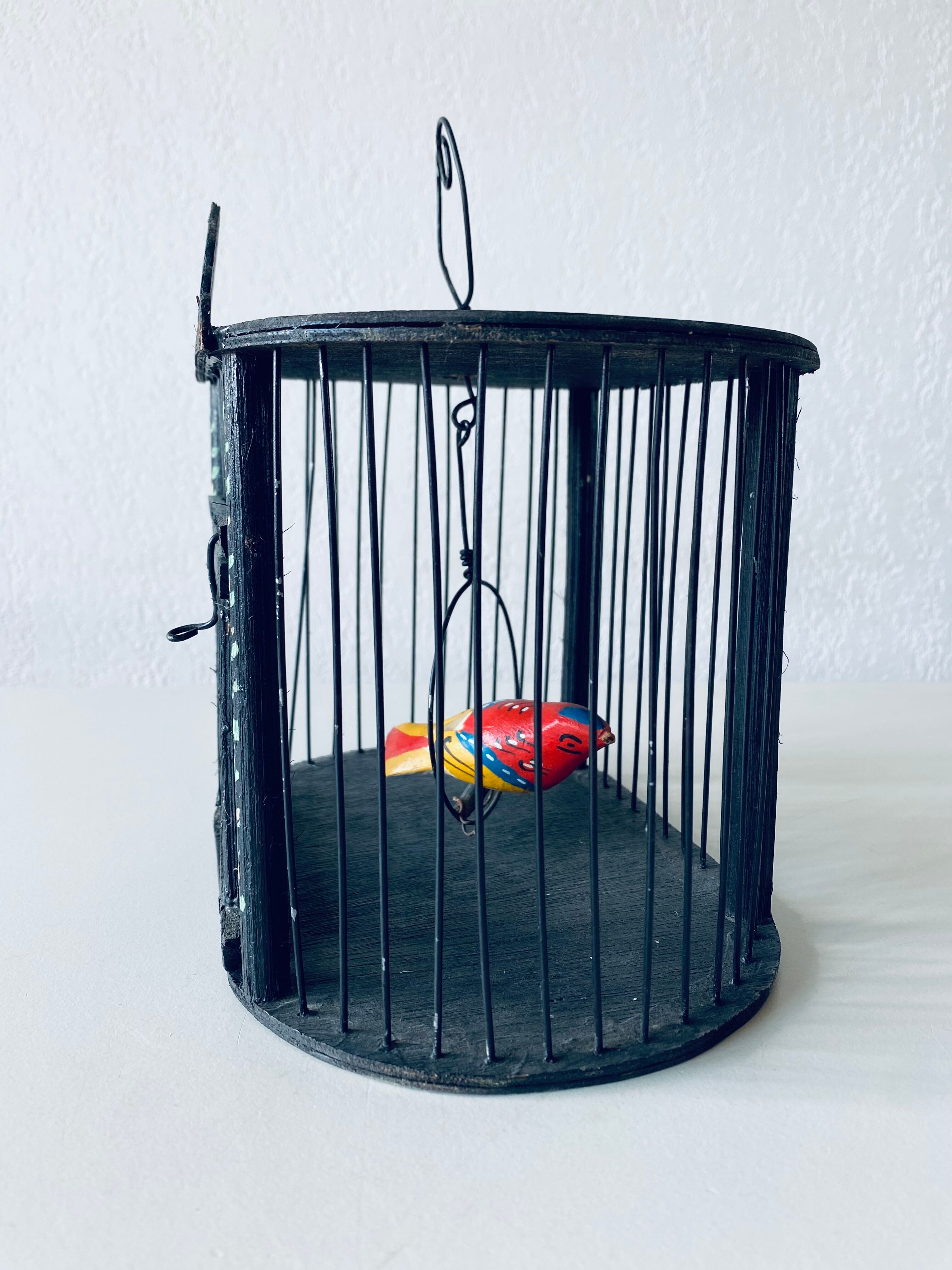 Vintage wooden birdcage