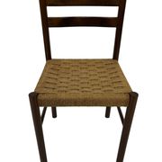 Vintage chair from the 70s minimalist design in wood and paper cord