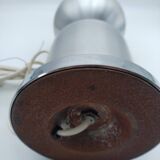 Lamp base in brushed and chromed aluminum