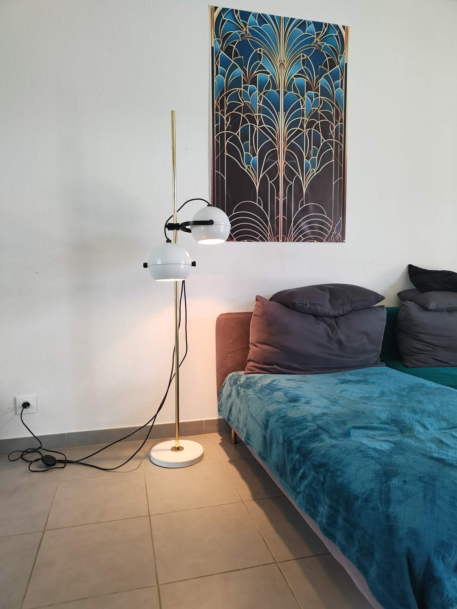 1970s vintage floor lamp eyes ball
