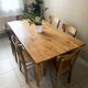Large vintage farmhouse table from the 50s in solid wood (oak)