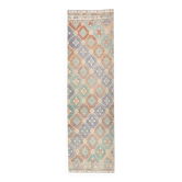 Tapis de couloir Kilim aux couleurs pastels