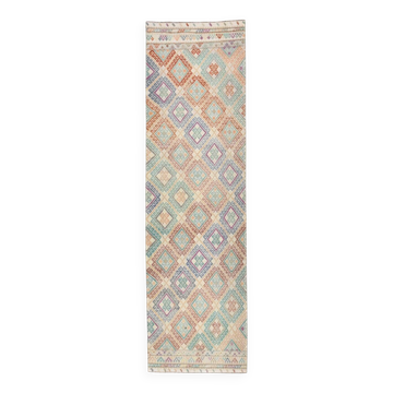 Tapis de couloir Kilim aux couleurs pastels
