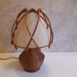 Rattan bedside lamp