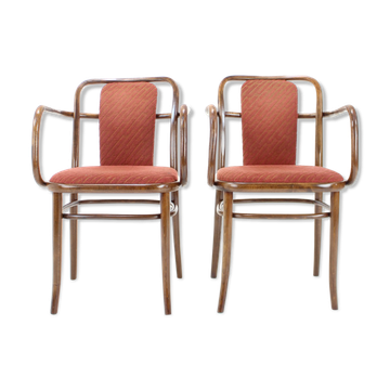 Ensemble de deux chaises en bois courbé, Ton 1989
