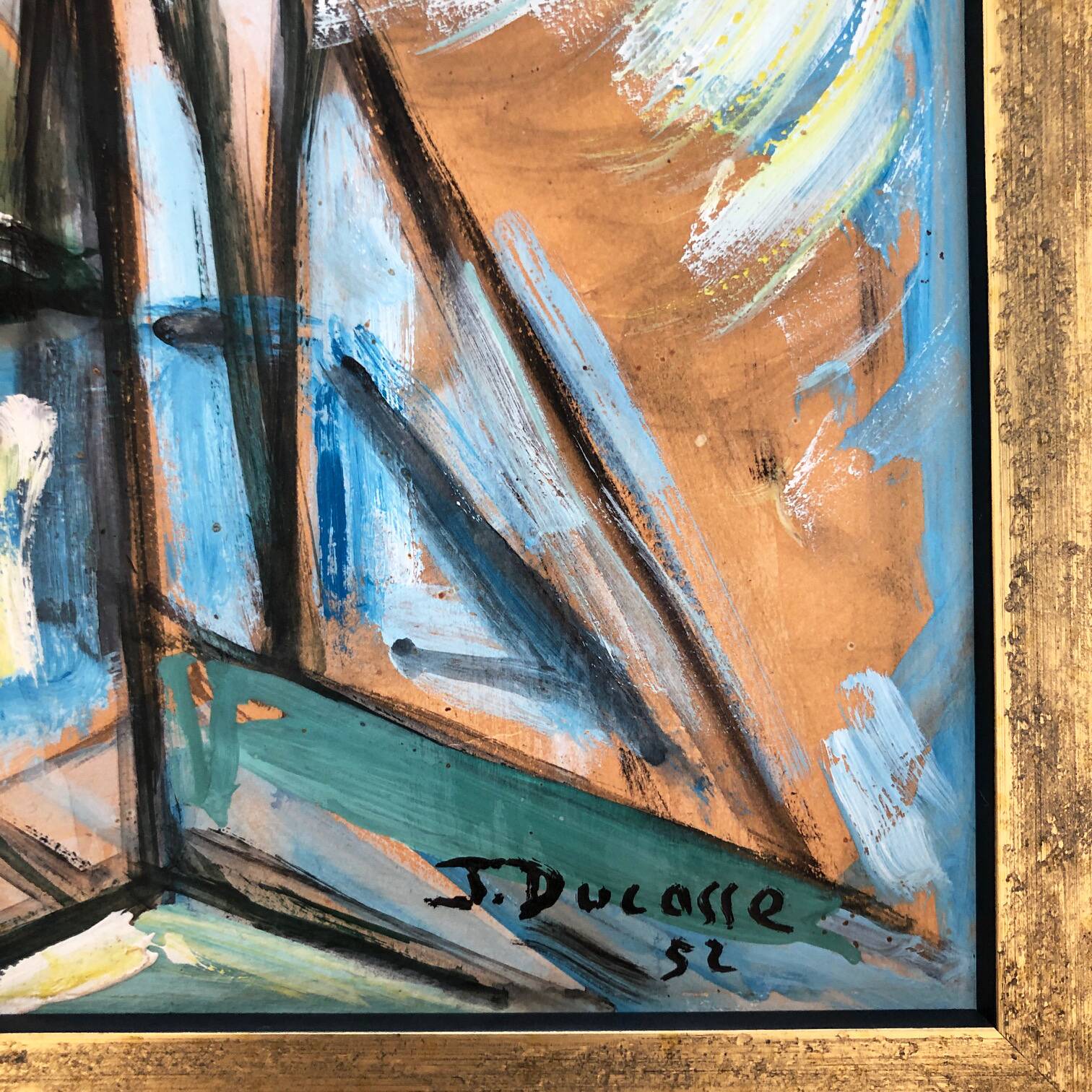 Original expressionist composition by Jean Ducasse. France, year 1950