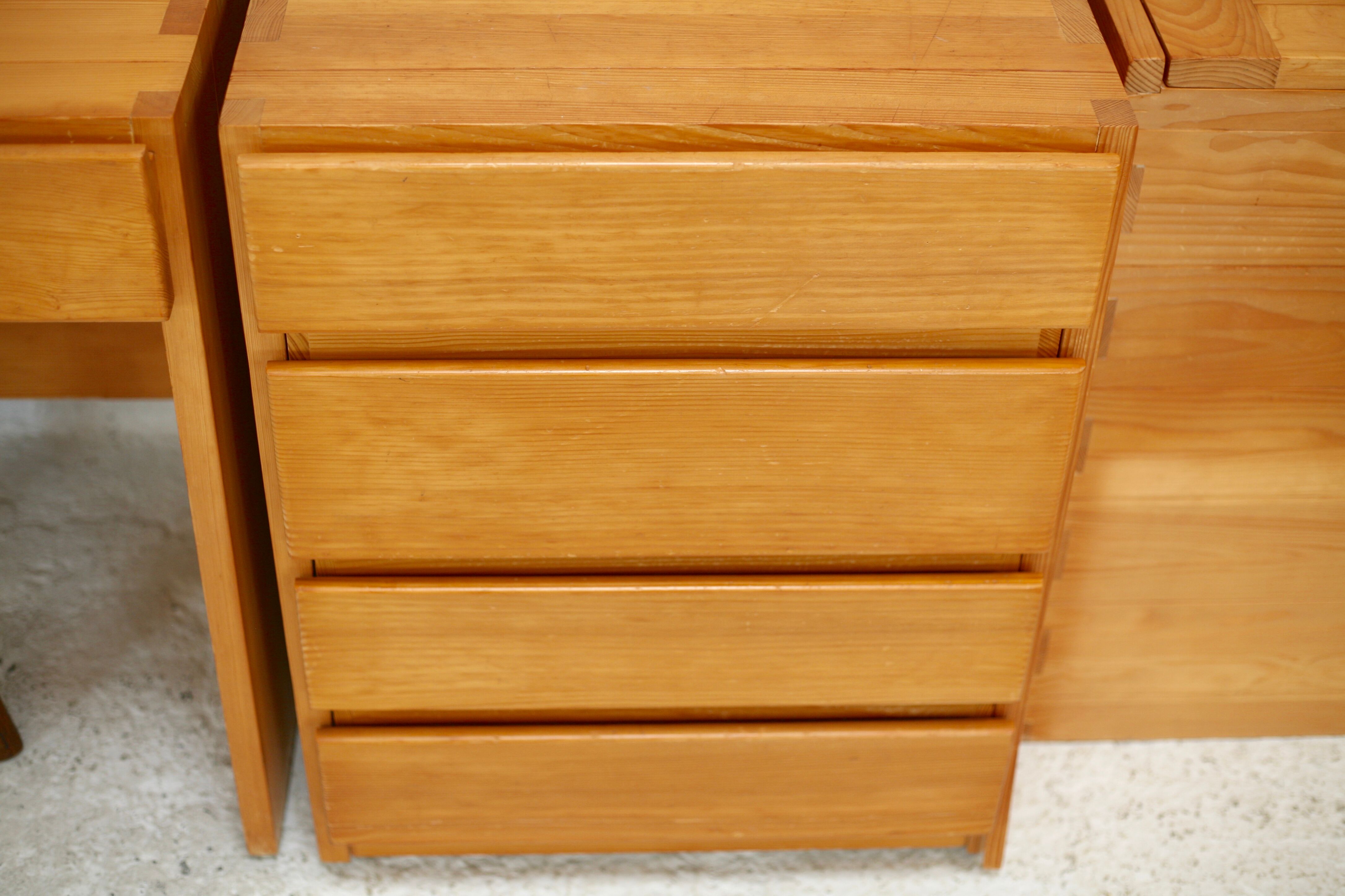 Maison Regain: modular office set. Pine. France, circa 1975