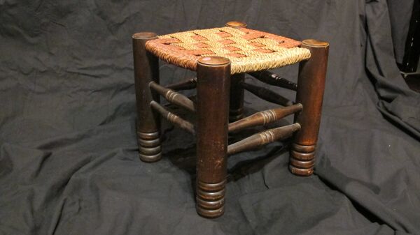 tabouret style Charles Dudouyt années 40 hêtre teinté et corde,