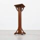 Art Deco oak pedestal with pierced brackets and cross base, Belgium 1920s