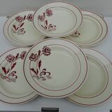 Six hollow earthenware plates