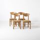 Set of 4 pine dining chairs attributed to Rainer Daumiller, Denmark, 1970s