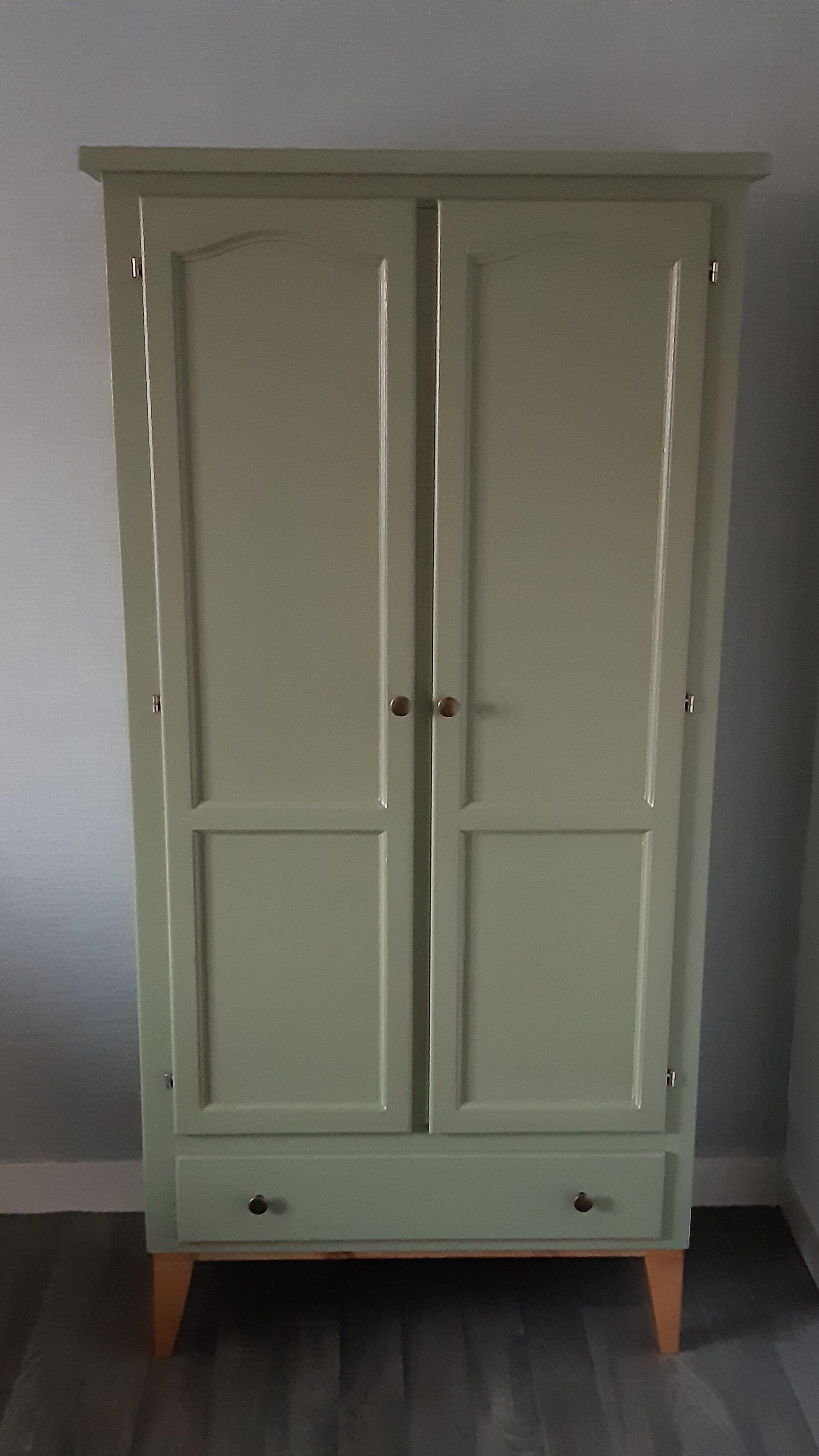 Scandinavian forest green wardrobe