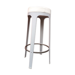 Tabouret en métal et cuir de Leonardo