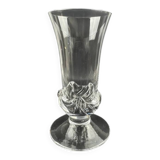 Daum France Sorcy model vase in sculpted clear crystal, height 14.5 cm
