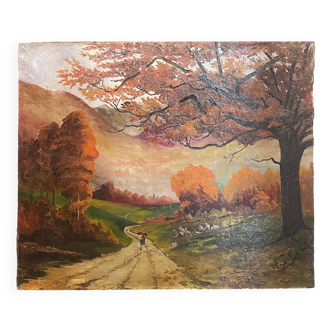 François Delbos (20th century) - Autumn scene