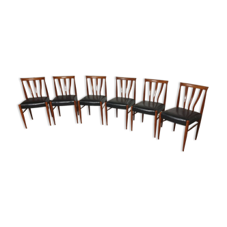 Set of 6 Mid-Century Scandinavian teak chairs
