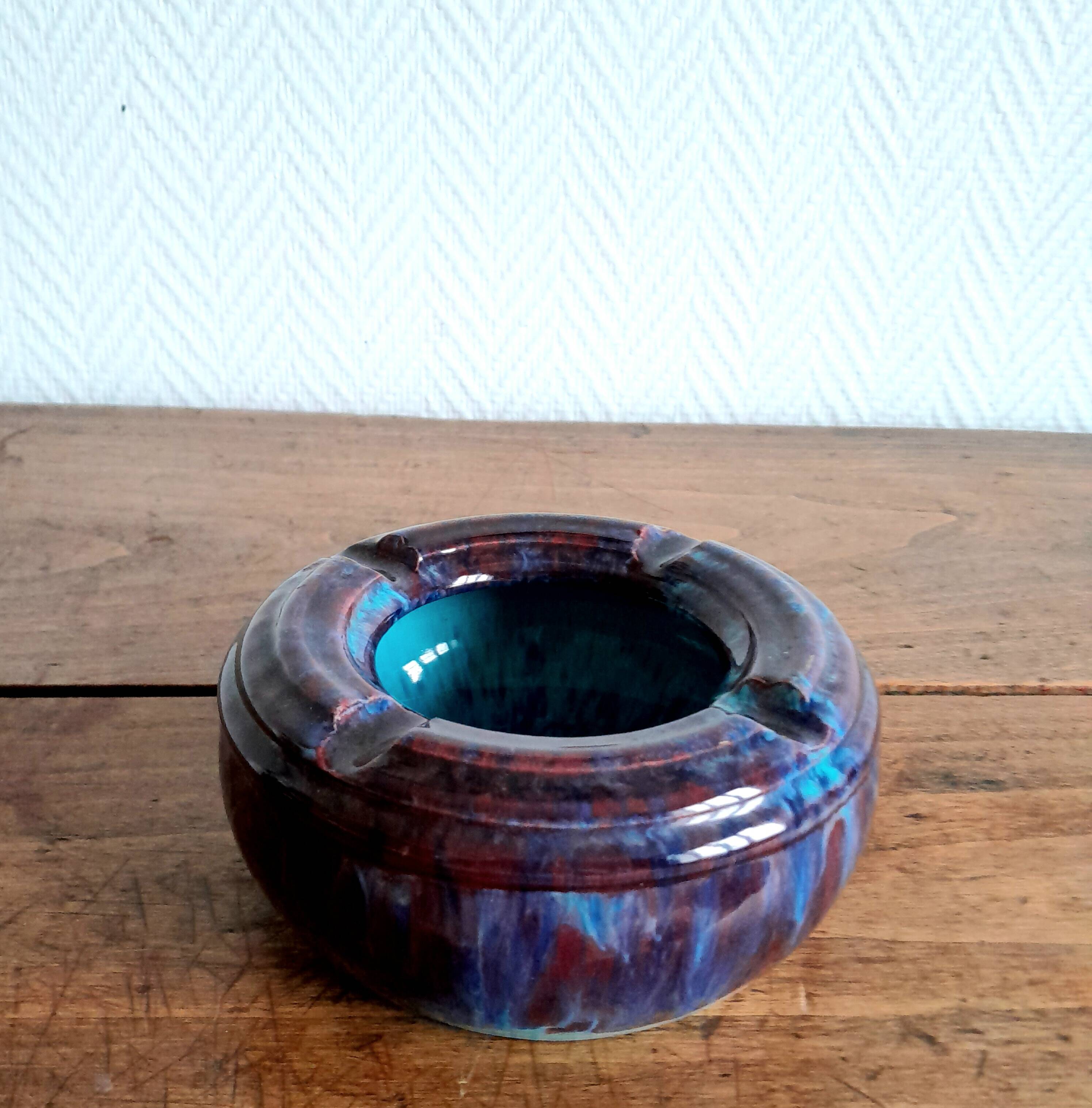 D.Larcher flamed stoneware ashtray
