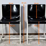 Pair of Lacquered Wooden chairs, signed P.Gautier -1960