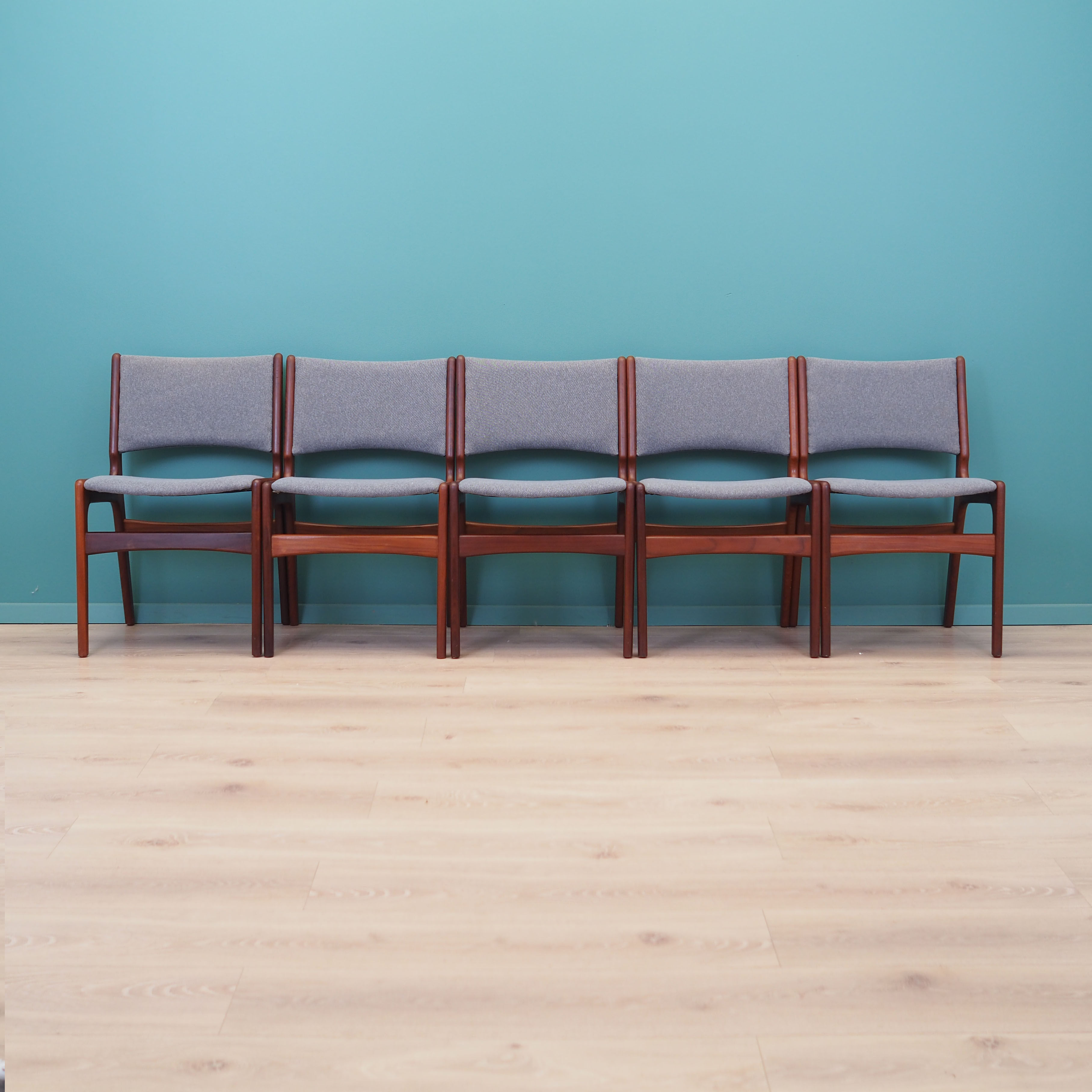 Set of five rosewood chairs, Danish design, 70s, made by Henning Kjaernulf