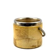 Mid-century cream parchment ice bucket, Aldo Tura Italy 1950s