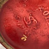 Antique Saint Clément coffee pot in burgundy and gold