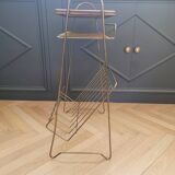 Vintage brass wire side table-magazine rack