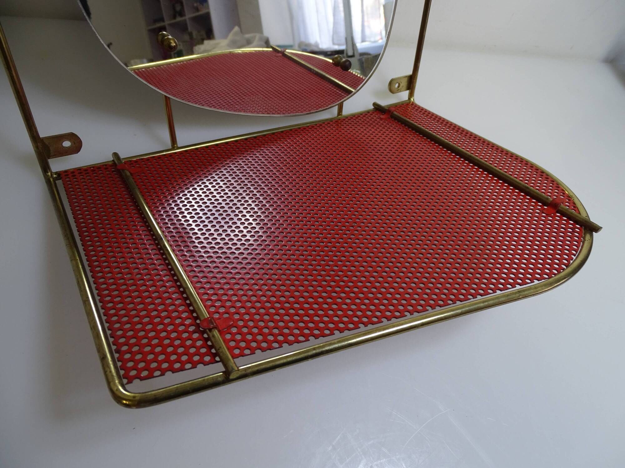 Wall coat holder vintage perforated sheet metal