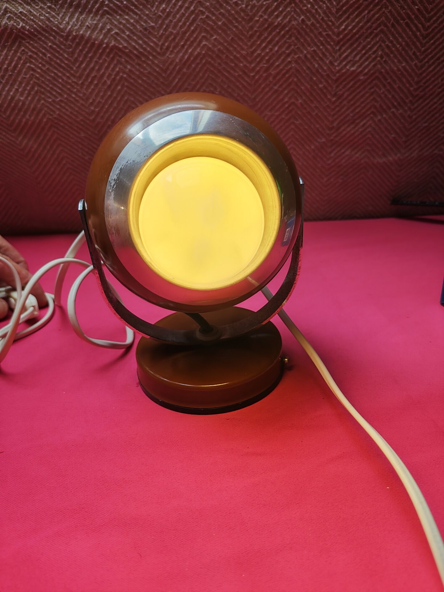 Brown vintage eyeball lamp Space Age – 1970s