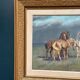 Original Swedish Oil on Canvas – “Horses” – Signed – Vintage & Framed – 59.5 × 49.5 cm
