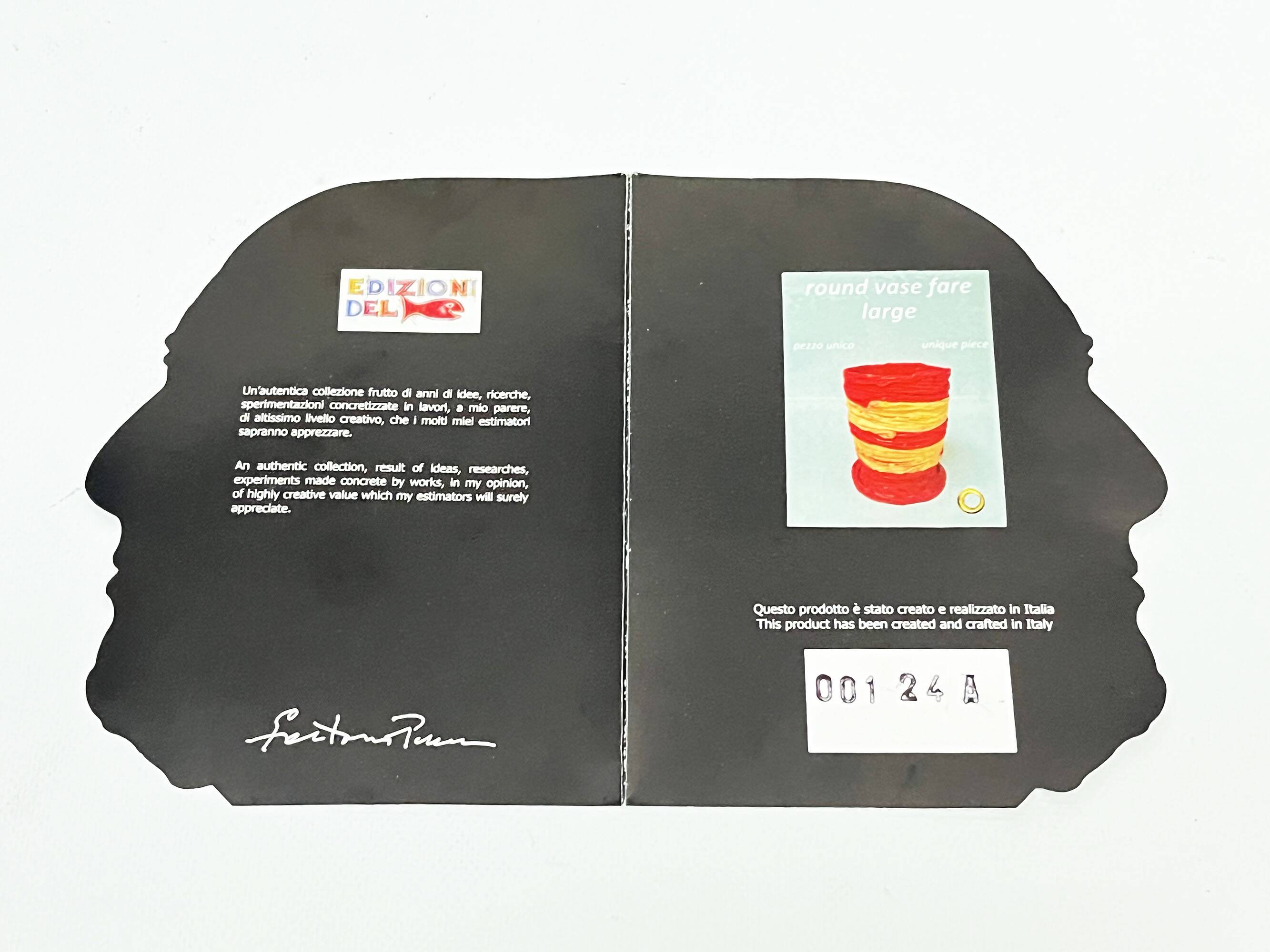 Vase rond Fare par Gaetano Pesce pour Meritalia "Edizioni del Pesce" 2010