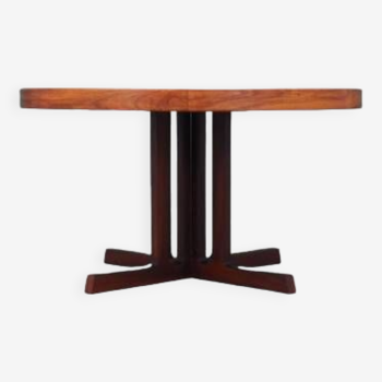 Round rosewood table, Danish design, 1970s, designer: Johannes Andersen, production: Hans Bech