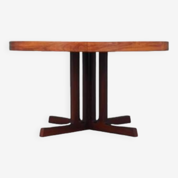 Table ronde en palissandre, design danois, années 1970, designer : Johannes Andersen, production : Hans Bech