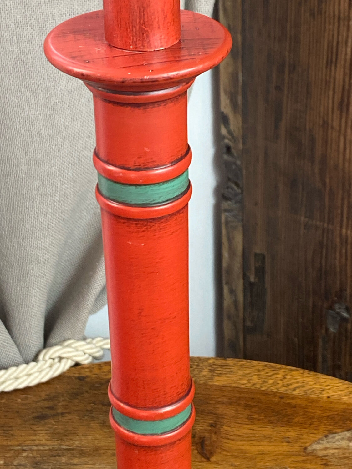 Bamboo-style wooden lamp