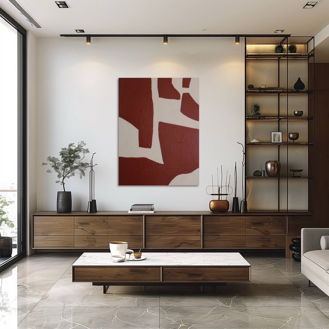 Organic abstract terracotta 100x80cm by Bodasca