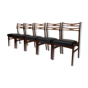 Set of five dining chairs