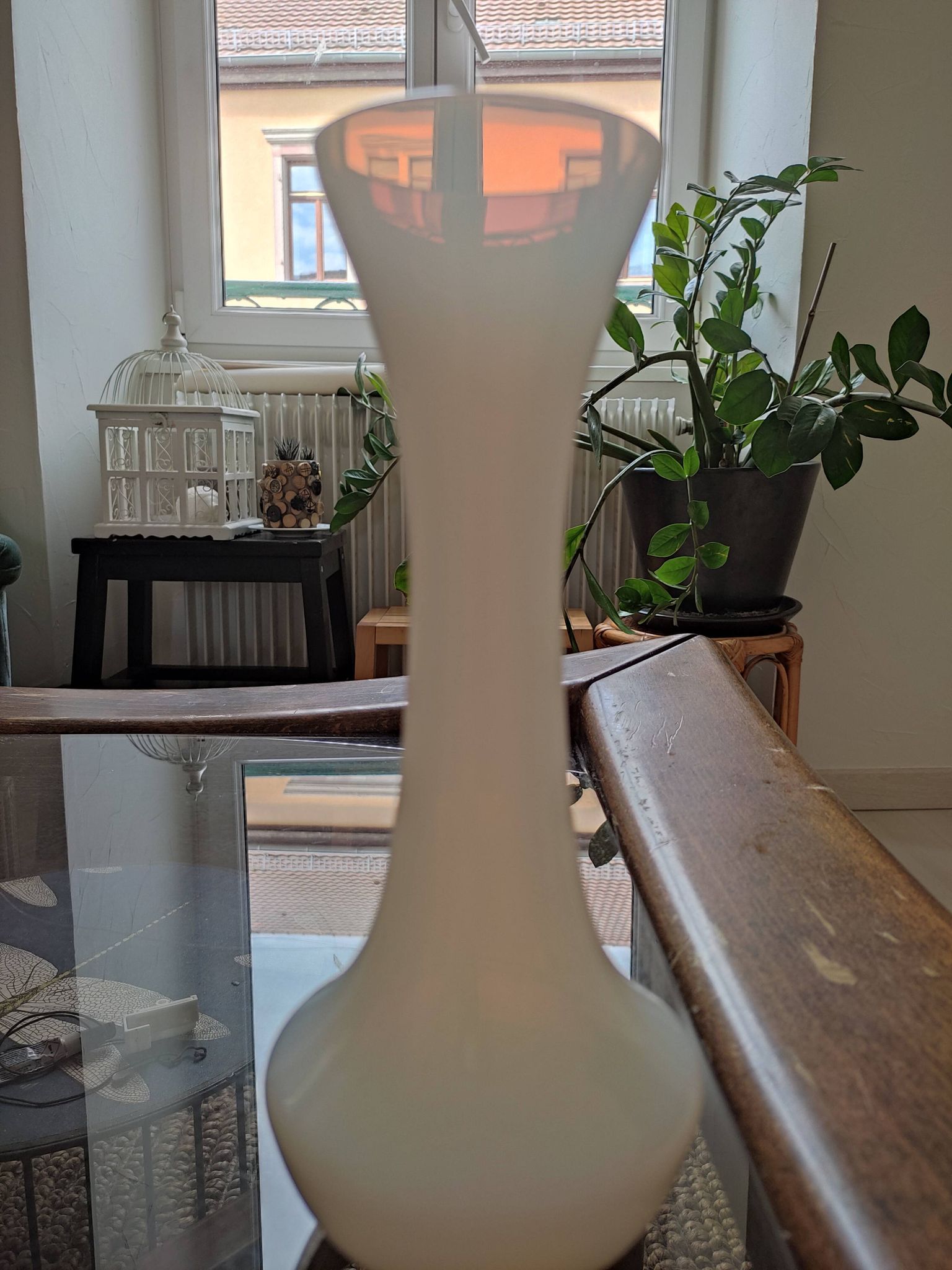 Baluster vase in opaline of Sèvres