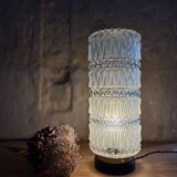 Vintage pressed glass column table lamp